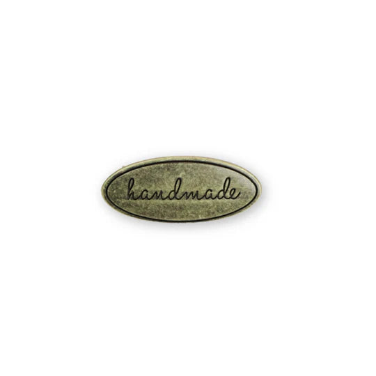 Metal Bag Label - Oval Handmade