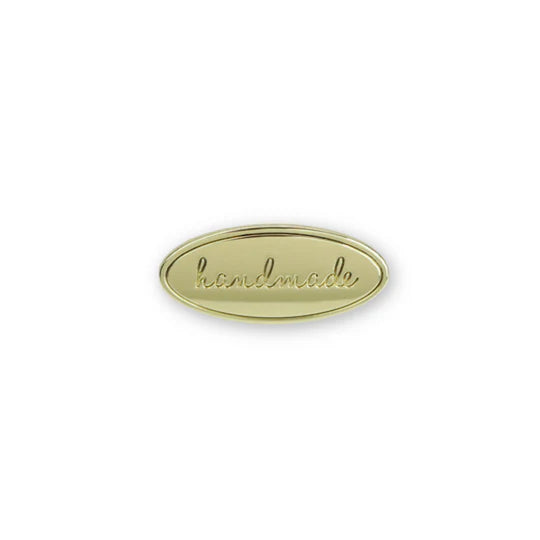 Metal Bag Label - Oval Handmade