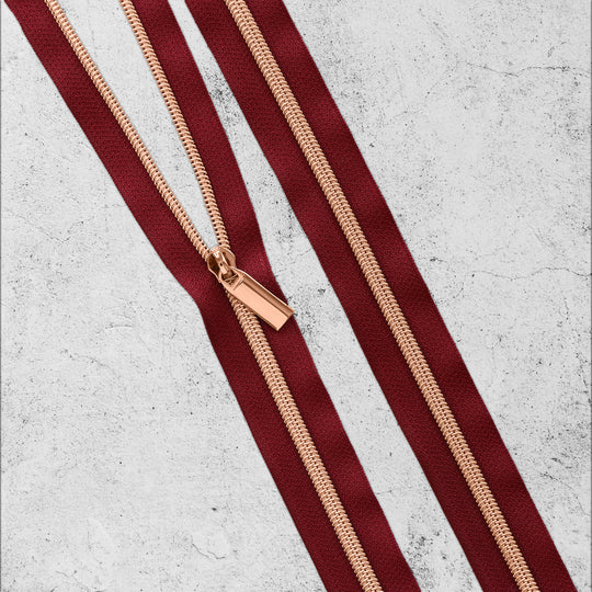 Burgundy Nylon Coil Zippers