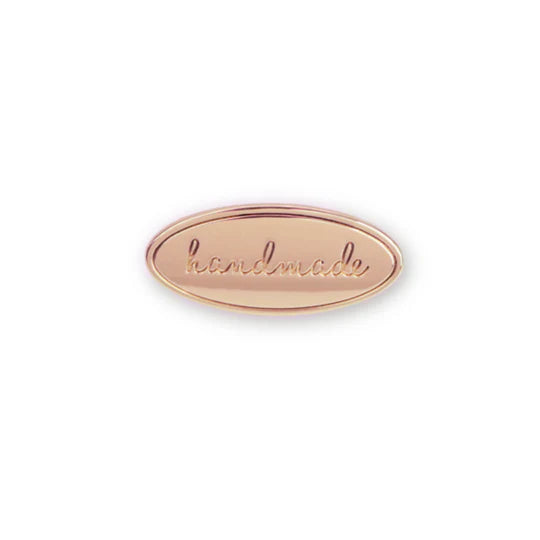 Metal Bag Label - Oval Handmade