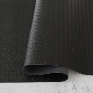 Black Basket Weave Faux Leather 1/2yd