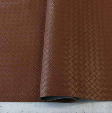 Bran Basket Weave Faux Leather 1/2 Yard