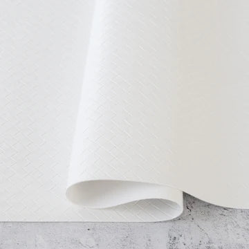 Simply White Basket Weave Faux Leather 1/2yd
