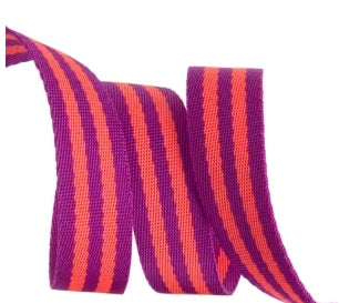 Tula Pink Webbing 2yd x 1in - Aqua And Hot Pink