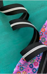 Black Zipper Tape with Teeth #5 - 3yd /No Pulls