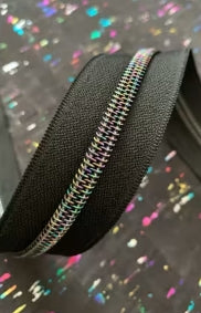 Black Zipper Tape with Teeth #5 - 3yd /No Pulls