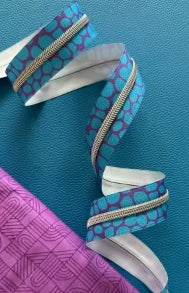 Blue Pebble Zipper Tape With Nickel Teeth #5  - 3yd / No Pulls