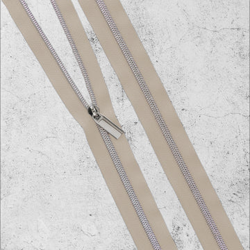 Beige Nylon Coil Zippers