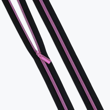 Tula Pink Navy Nylon Coil Zippers