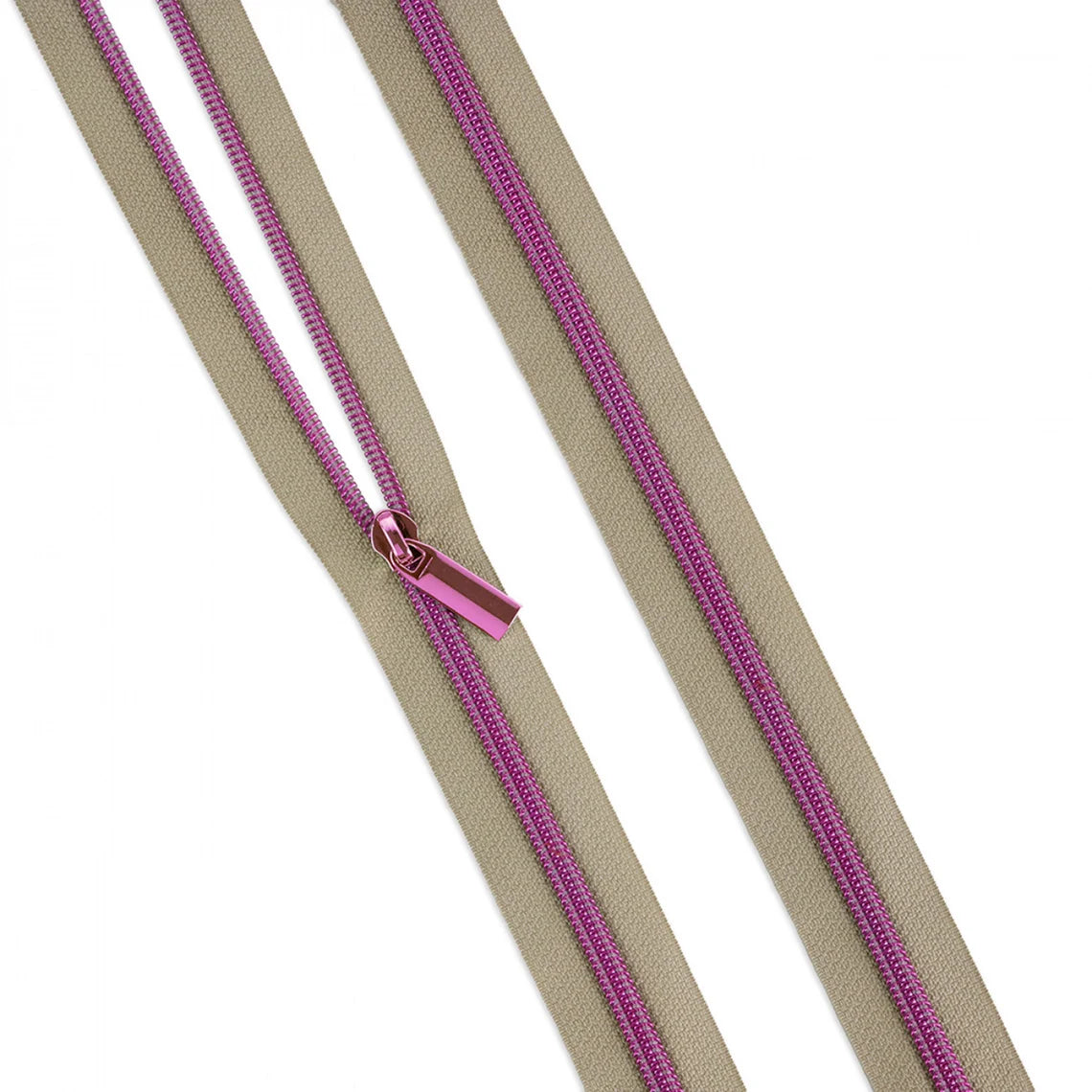 Tula Pink Beige Nylon Coil Zippers