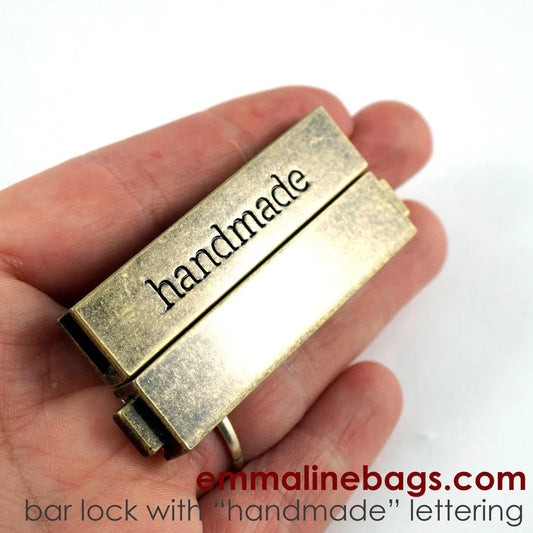 Large Bar Lock with "handmade" Lettering
