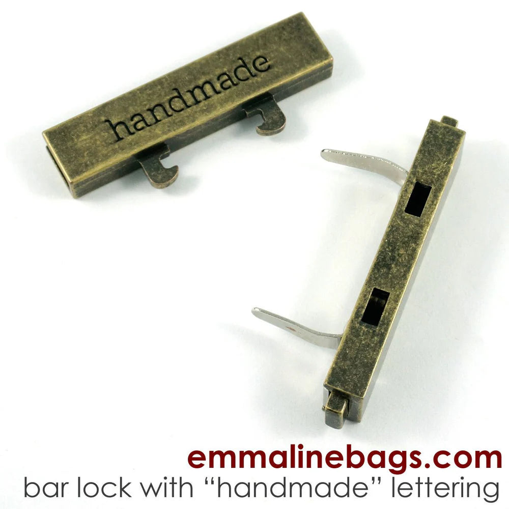 Large Bar Lock with "handmade" Lettering