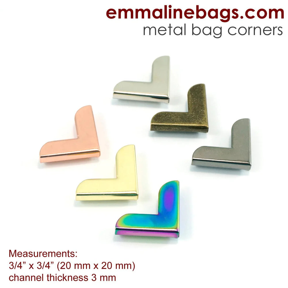 Metal Corners for Purses 3/4" x 3/4" (10 Pack)