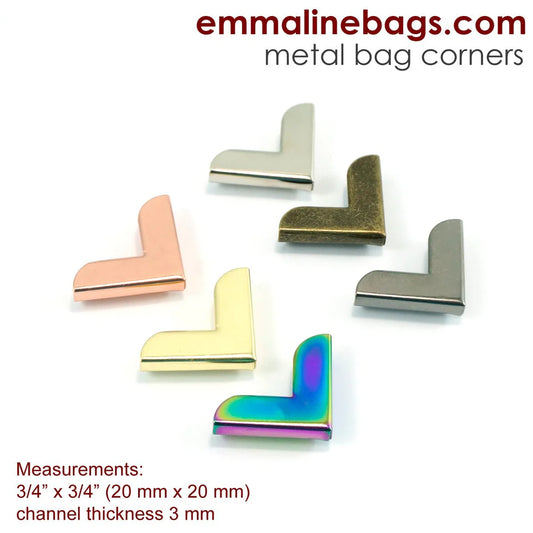 Metal Corners for Purses 3/4" x 3/4" (10 Pack)